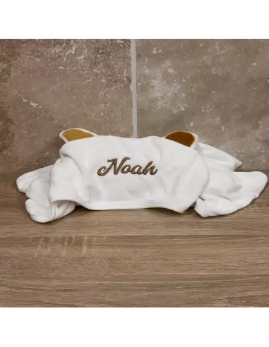 Capuche de bain bébé en bambou personnalisable | Cadeau bébé