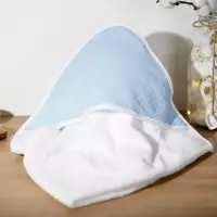 Capuche de bain bébé en gaze de coton personnalisable | Cadeau bébé