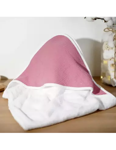 Capuche de bain bébé en gaze de coton personnalisable | Cadeau bébé