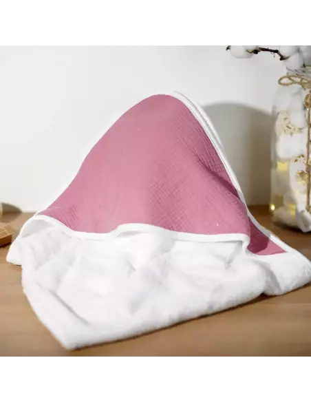 Capuche de bain bébé en gaze de coton personnalisable | Cadeau bébé