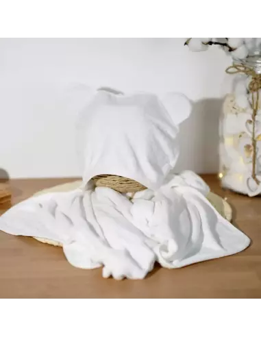 Capuche de bain bébé en bambou personnalisable | Cadeau bébé