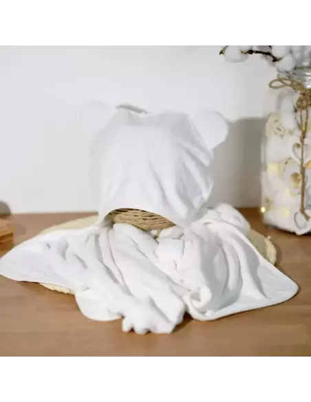 Capuche de bain bébé en bambou personnalisable | Cadeau bébé