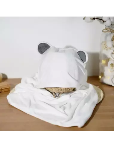 Capuche de bain bébé en bambou personnalisable | Cadeau bébé