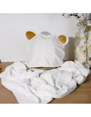 Capuche de bain bébé en bambou personnalisable | Cadeau bébé