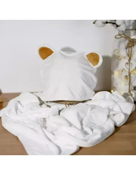 Capuche de bain bébé en bambou personnalisable | Cadeau bébé