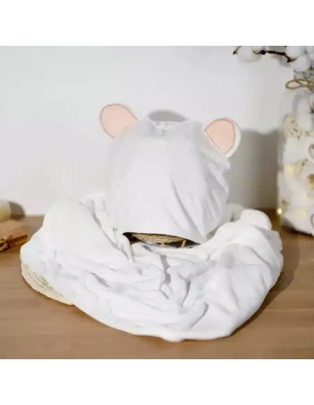 Capuche de bain bébé en bambou personnalisable | Cadeau bébé