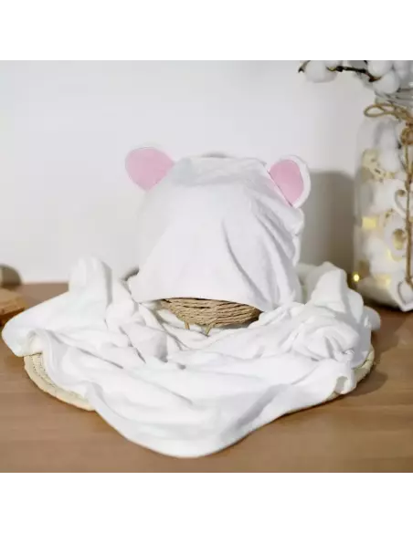 Capuche de bain bébé en bambou personnalisable | Cadeau bébé