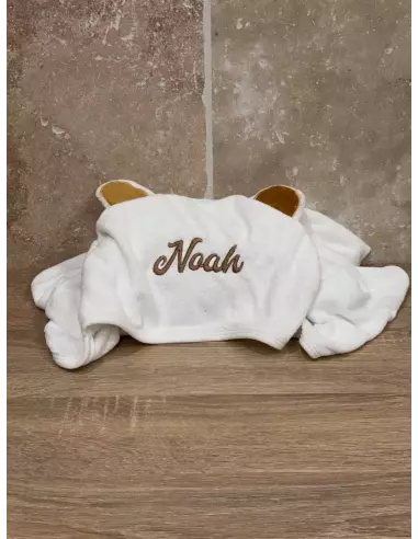 Capuche de bain Microfibres Bambou personnalisé prénom