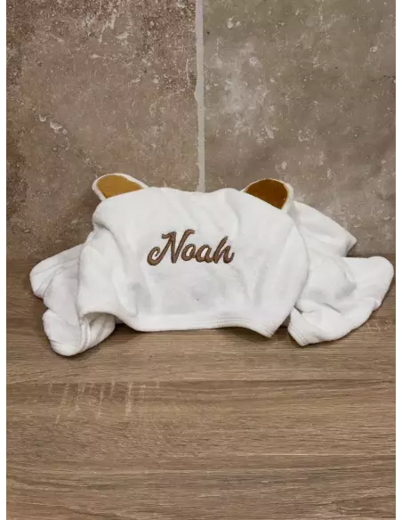 Capuche de bain Microfibres Bambou personnalisé prénom