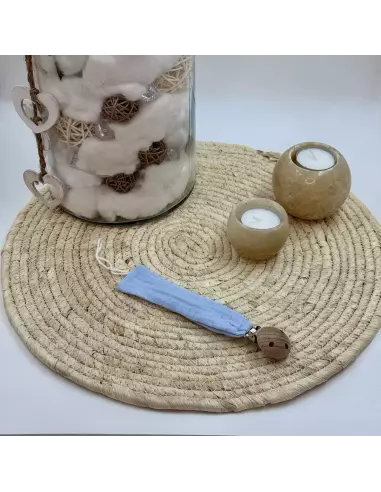 Accroche-tétine gaze de coton personnalisable | Cadeau bébé