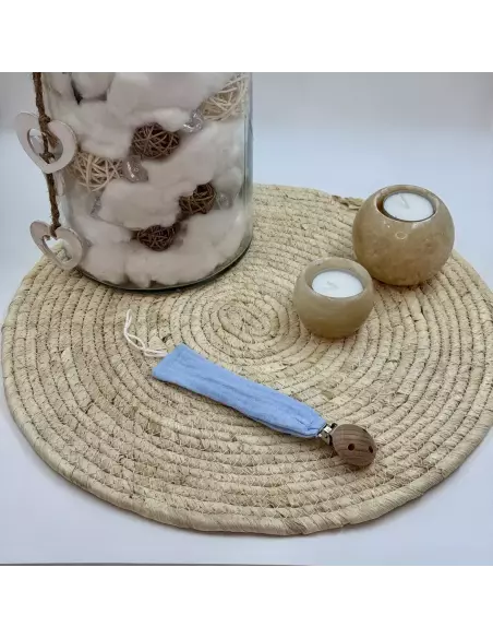 Accroche-tétine gaze de coton personnalisable | Cadeau bébé