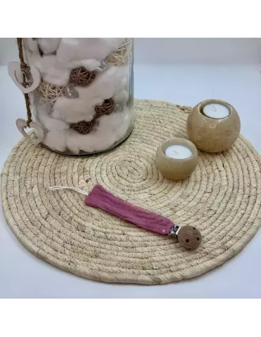 Accroche-tétine gaze de coton personnalisable | Cadeau bébé