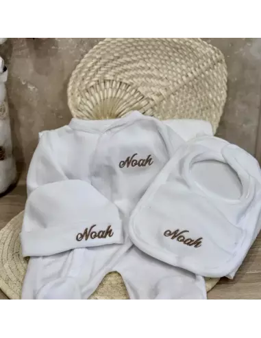 Ensemble naissance Velours 3 pièces