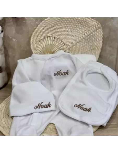 Ensemble naissance Velours 3 pièces