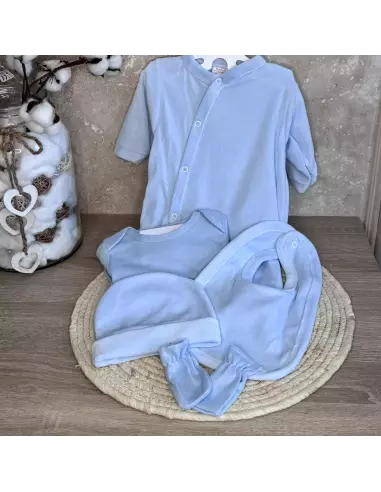 Ensemble naissance Velours 3 pièces