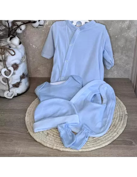 Ensemble naissance Velours 3 pièces