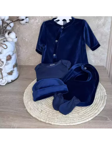 Ensemble naissance Velours 3 pièces