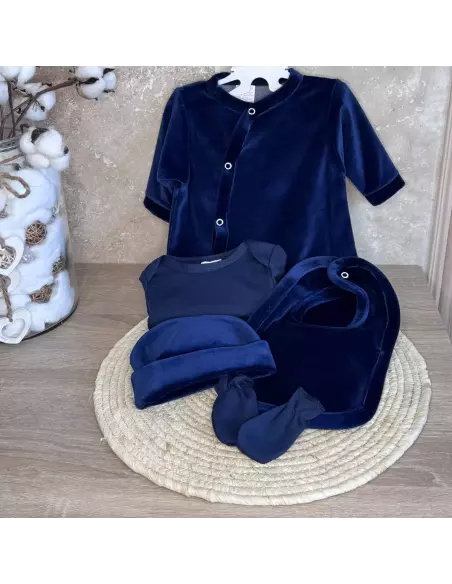 Ensemble naissance Velours 3 pièces