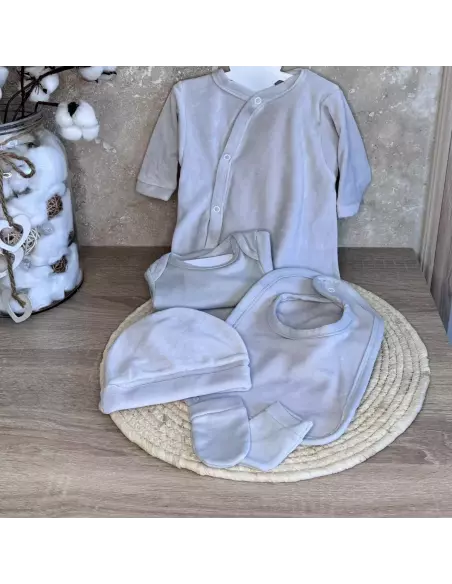 Ensemble naissance Velours 5 piéces